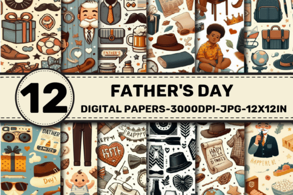 Download Father's Day Pattern Digital Papers - Father's day pattern Collection