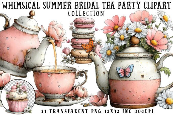 Download Whimsical Summer Bridal Tea Party Clipar - Party Collection