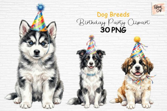 Download Dog Breeds Birthday Party Clipart PNG - Party Collection