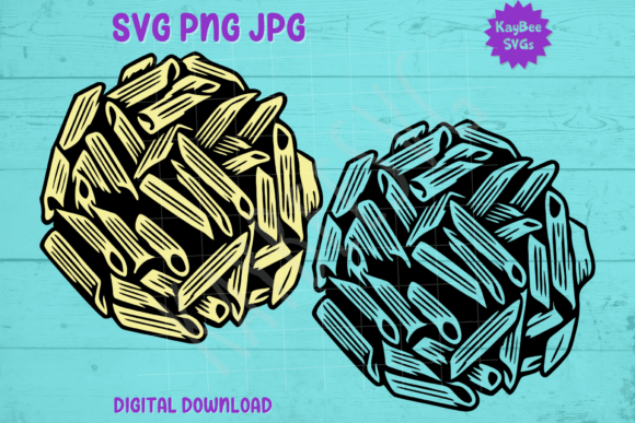 Download Penne Pasta SVG PNG JPG Cut Files - Penne Collection