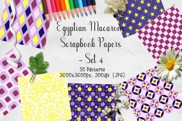 Download Egyptian Macarons Scrapbook Paper Set 4 - Scrapbook paper set Collection