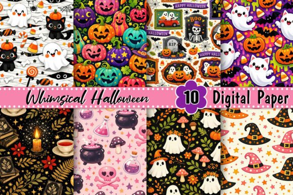 Download Whimsical Halloween Digital Paper - Premium Resources
