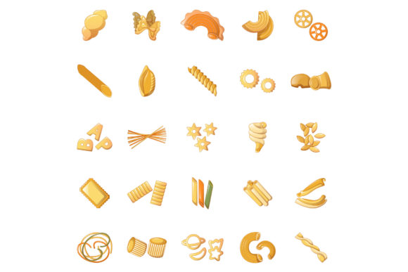 Download Fusilli Pasta Penne Icons Set - Penne Collection