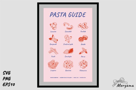 Download Hand Drawn Italian Pasta Guide Poster - Hand drawn Collection