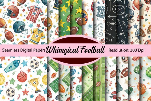 Download Whimsical Football Digital Paper - Premium Resources