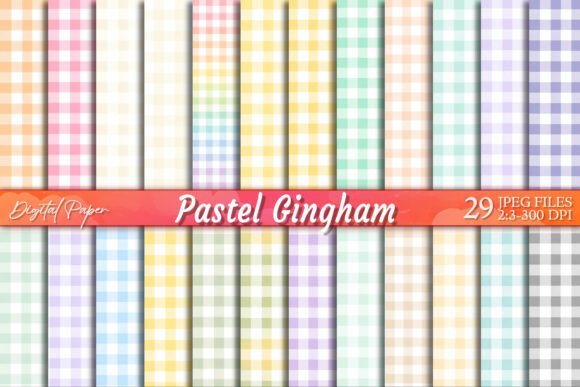Download Pastel Gingham Plaid Scrapbook Paper Set - Scrapbook paper set Collection